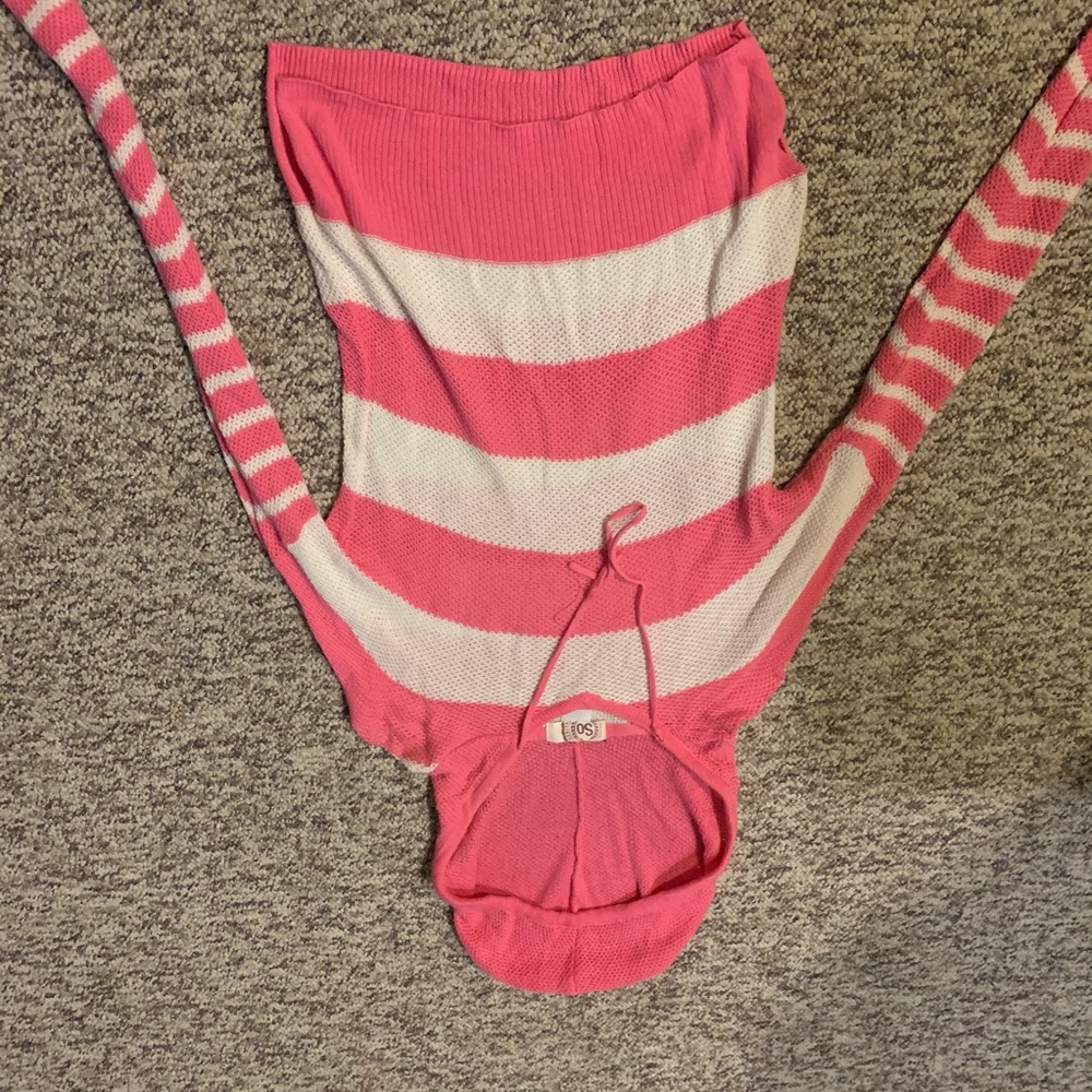 Pink and white hoodie